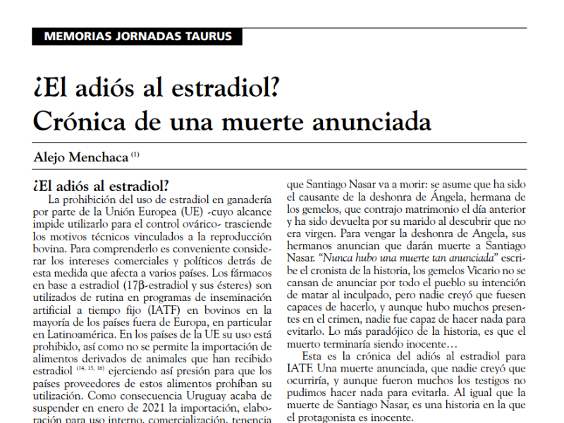 ¿El adiós al estradiol? Crónica de una muerte anunciada